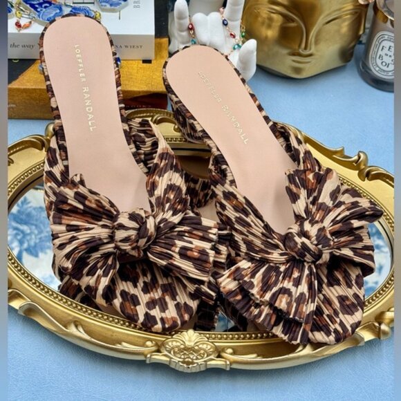 🆕 LOEFFLER RANDALL 🧿 NWOB Emilia Heeled Mules, Brown Leopard, Sz 7 - Picture 3 of 15